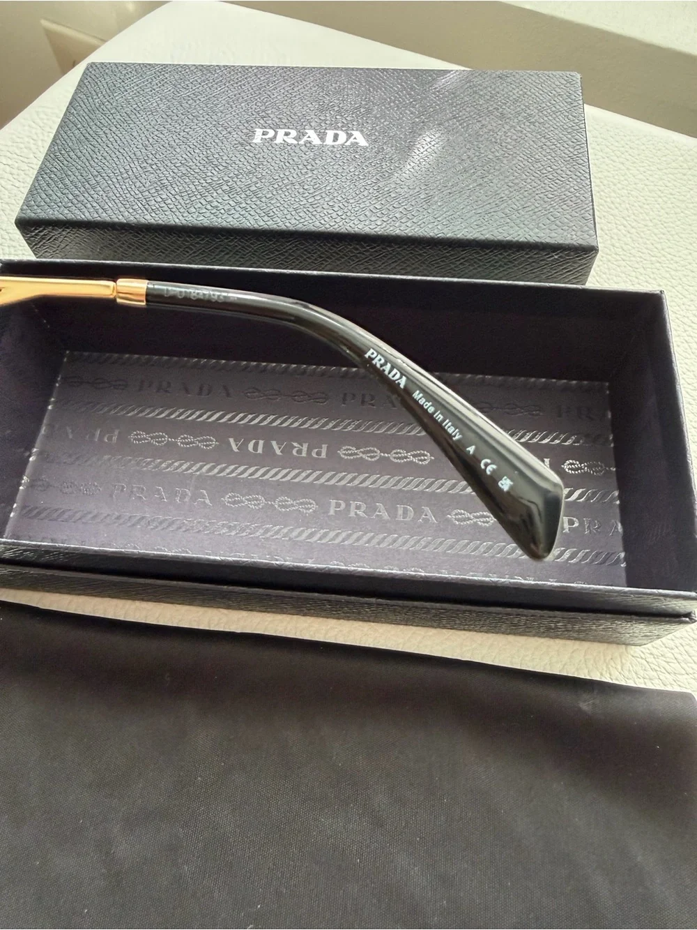 Prada Gold Frame Sunglasses with Pink Lenses - Picture 5 of 6